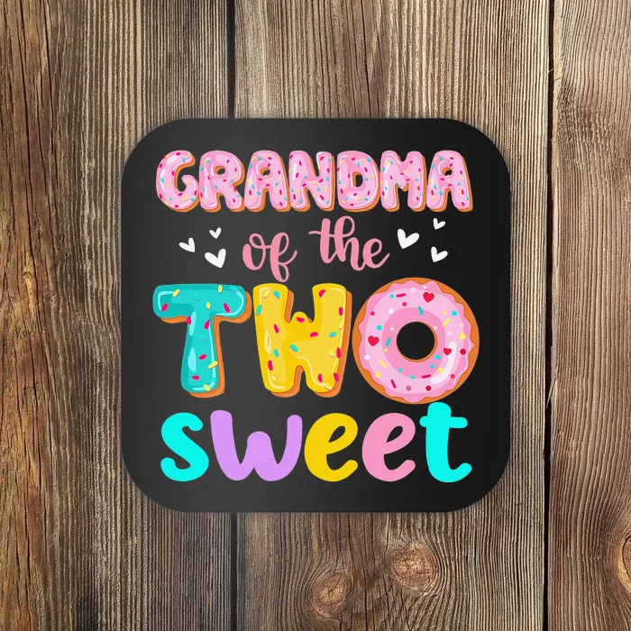 Grandma Of The Two Sweet Donut Birthday Family Theme Coaster