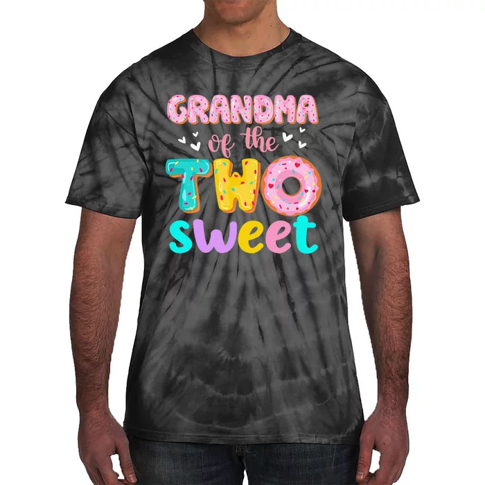 Grandma Of The Two Sweet Donut Birthday Family Theme Tie-Dye T-Shirt