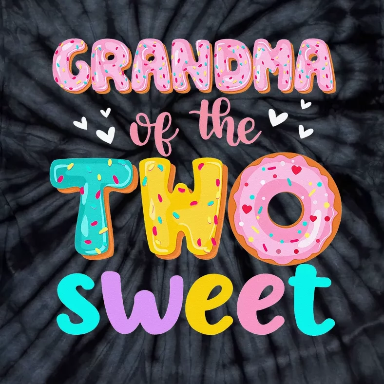 Grandma Of The Two Sweet Donut Birthday Family Theme Tie-Dye T-Shirt