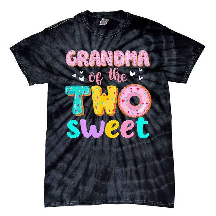 Grandma Of The Two Sweet Donut Birthday Family Theme Tie-Dye T-Shirt