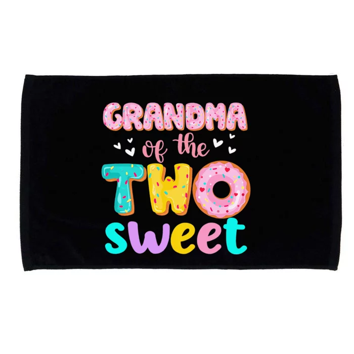 Grandma Of The Two Sweet Donut Birthday Family Theme Microfiber Hand Towel