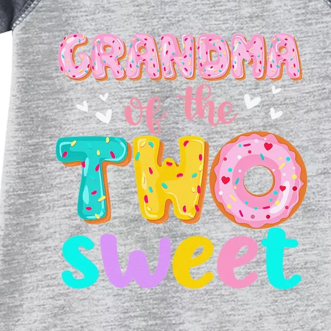 Grandma Of The Two Sweet Donut Birthday Family Theme Infant Baby Jersey Bodysuit