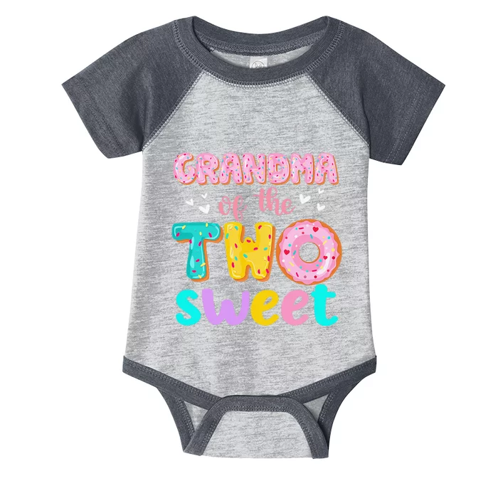 Grandma Of The Two Sweet Donut Birthday Family Theme Infant Baby Jersey Bodysuit