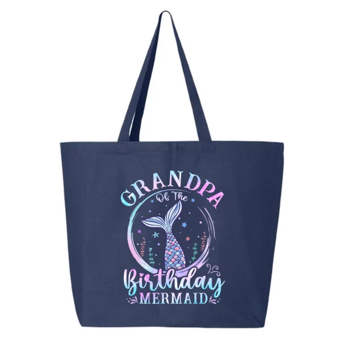 Grandpa Of The Birthday Mermaid Family Matching Party Squad Gift 25L Jumbo Tote