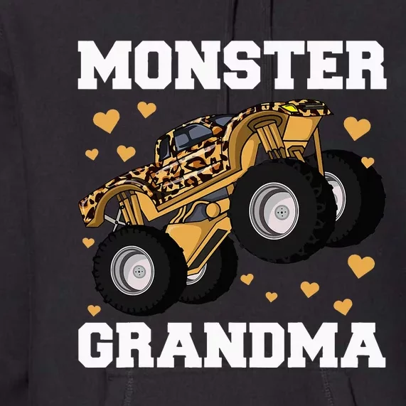 Grandma of the Birthday  Monster Truck Birthday Party Premium Hoodie