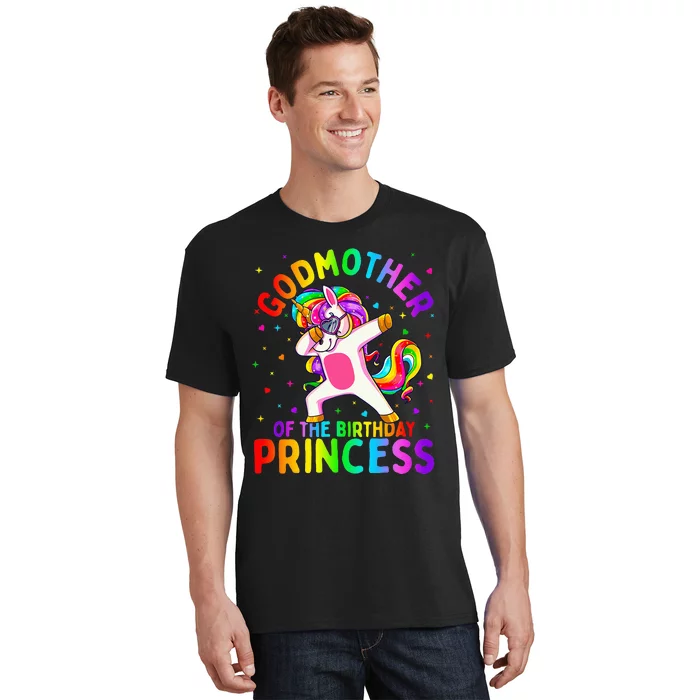 Godmother of the Birthday Princess Dabbing Unicorn T-Shirt