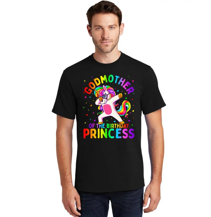 Godmother of the Birthday Princess Dabbing Unicorn Tall T-Shirt