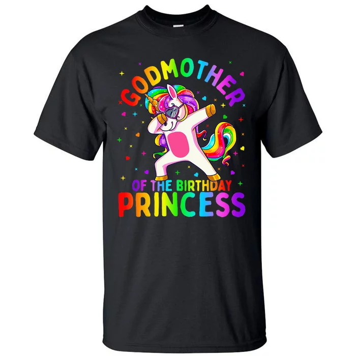 Godmother of the Birthday Princess Dabbing Unicorn Tall T-Shirt