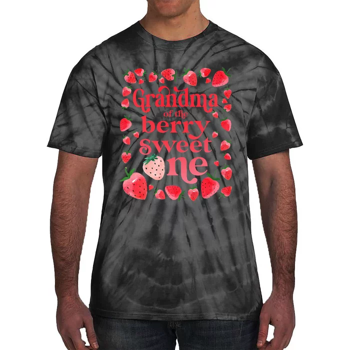 Grandma of the Berry Sweet One Strawberry First Birthday 1st Tie-Dye T-Shirt