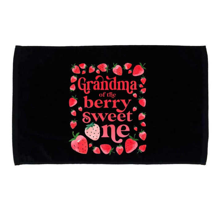 Grandma of the Berry Sweet One Strawberry First Birthday 1st Microfiber Hand Towel