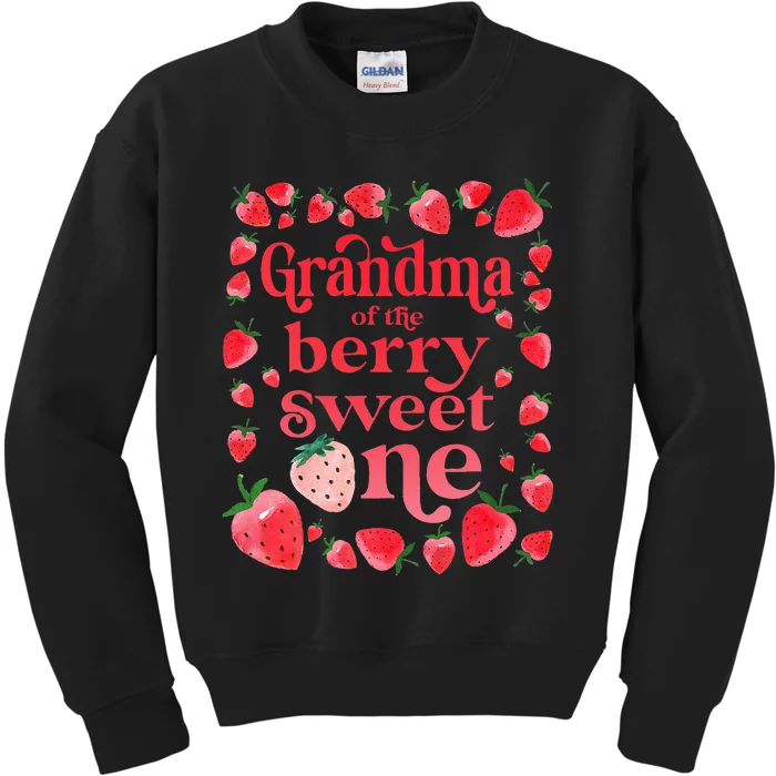 Grandma of the Berry Sweet One Strawberry First Birthday 1st Kids Sweatshirt