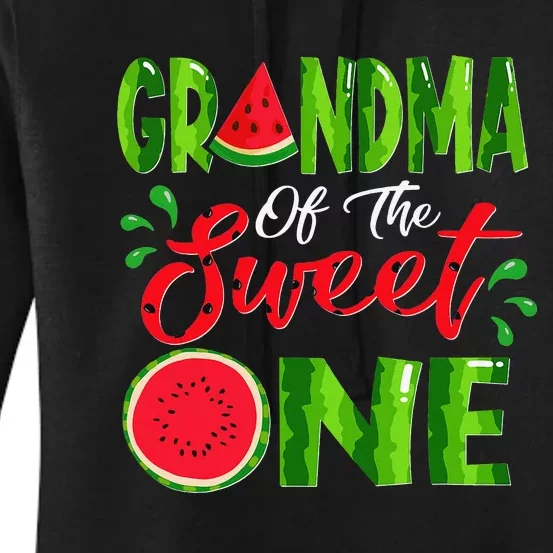 Grandma Of The Sweet One Birthday Watermelon Matching Family Women's Pullover Hoodie