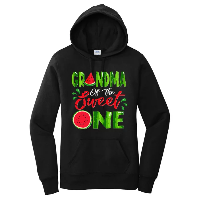 Grandma Of The Sweet One Birthday Watermelon Matching Family Women's Pullover Hoodie