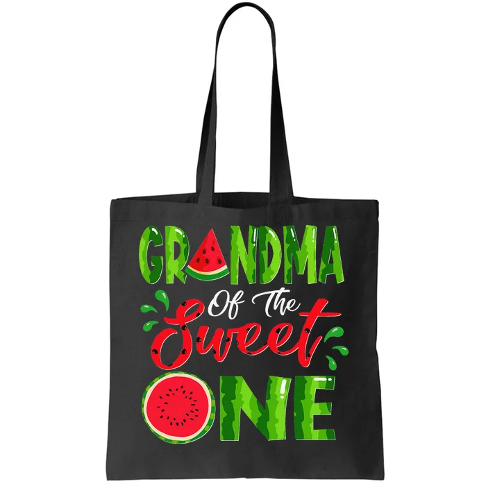 Grandma Of The Sweet One Birthday Watermelon Matching Family Tote Bag