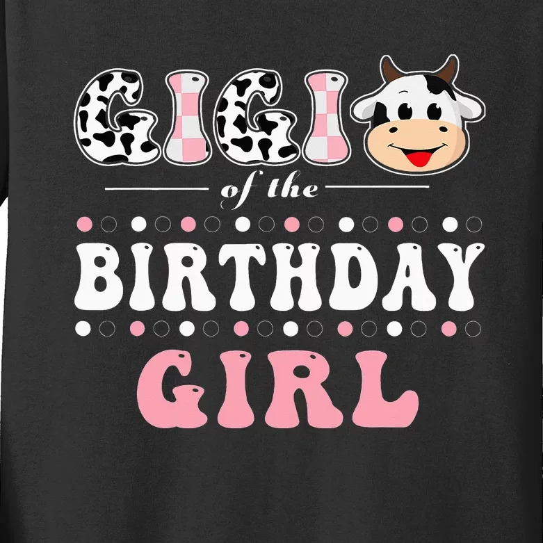 Gigi Of The Birthday Farming Cow funny animal Kids Long Sleeve Shirt