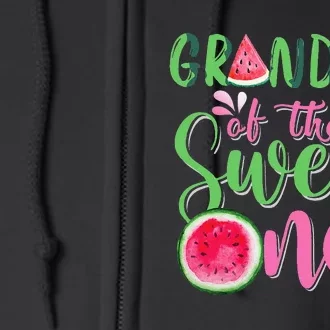 Grandma Of The Sweet One Watermelon First Birthday Family Full Zip Hoodie