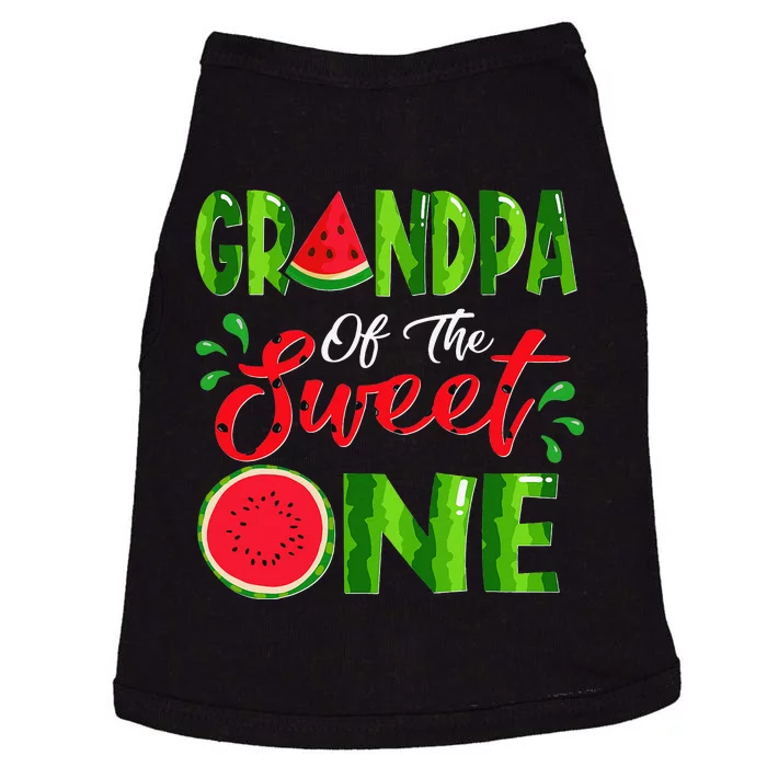 Grandpa Of The Sweet One Birthday Watermelon Matching Family Doggie Tank