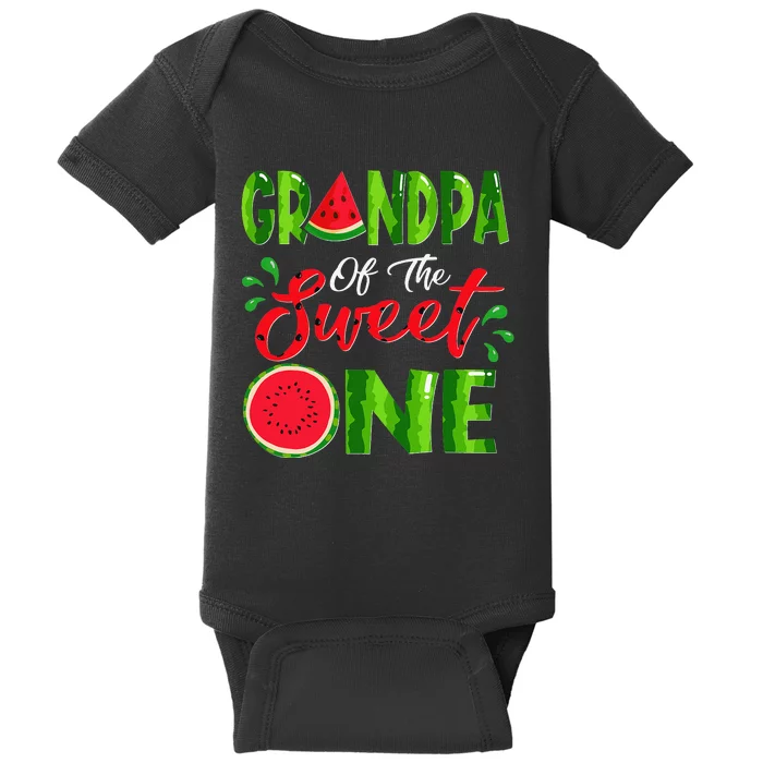 Grandpa Of The Sweet One Birthday Watermelon Matching Family Baby Bodysuit