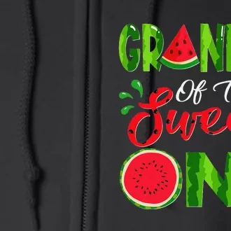 Grandpa Of The Sweet One Birthday Watermelon Matching Family Full Zip Hoodie