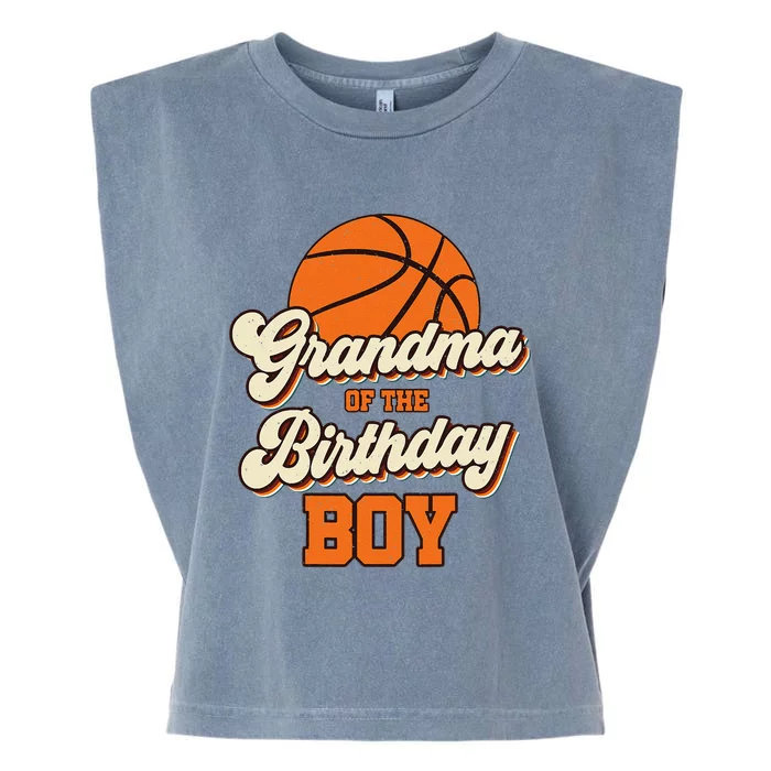 Grandma Of The Birthday Bboy Basketball Mama Nana Funny Garment-Dyed Women's Muscle Tee