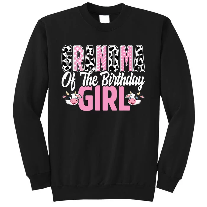 Grandma Of The Birthday Cow Family gift for Farmer Tall Sweatshirt