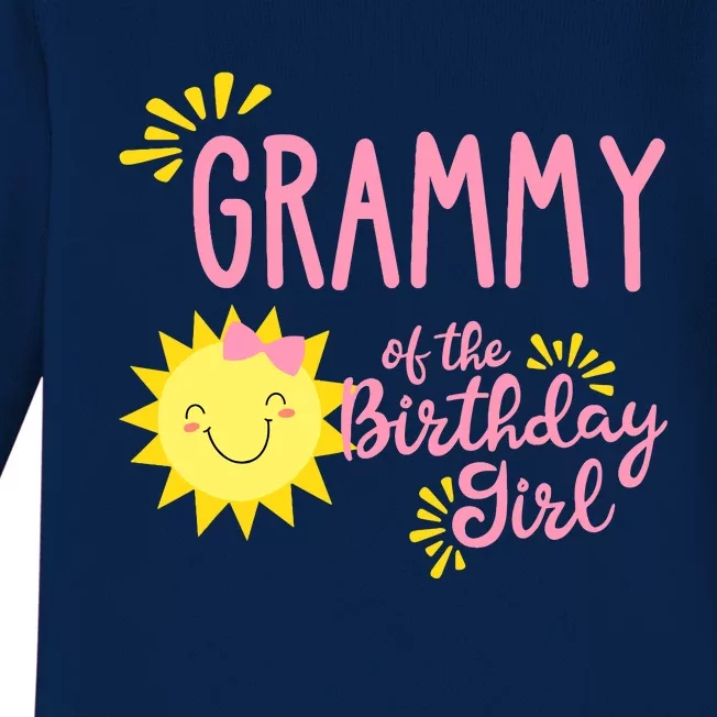 Grammy Of The Birthday Girl 1st Birthday Sunshine Girl Baby Long Sleeve Bodysuit