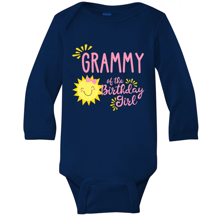 Grammy Of The Birthday Girl 1st Birthday Sunshine Girl Baby Long Sleeve Bodysuit