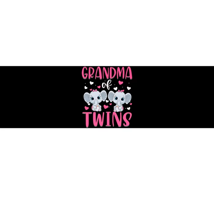 Grandma Of Twins Gender Reveal Elephant Baby Girls Shower Bumper Sticker