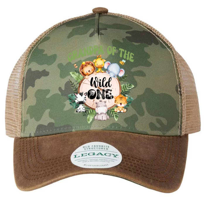 Grandpa Of The Wild One 1st Birthday Safari Family Matching Legacy Tie Dye Trucker Hat