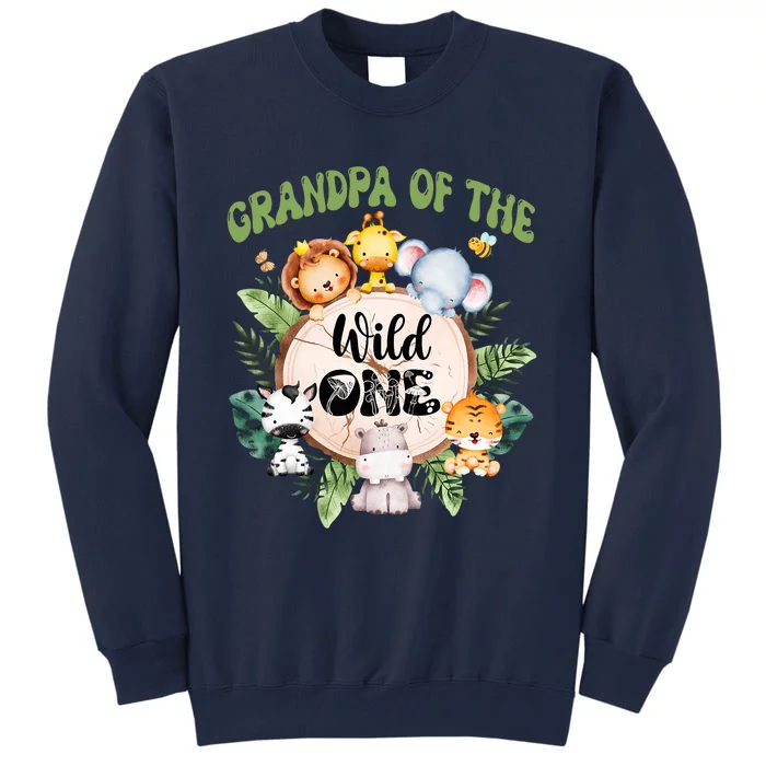 Grandpa Of The Wild One 1st Birthday Safari Family Matching Tall Sweatshirt