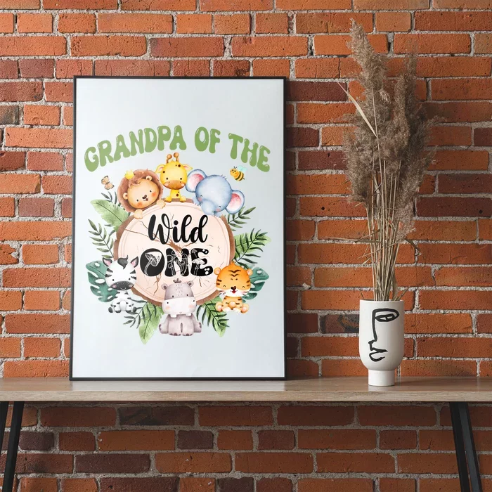 Grandpa Of The Wild One 1st Birthday Safari Family Matching Poster