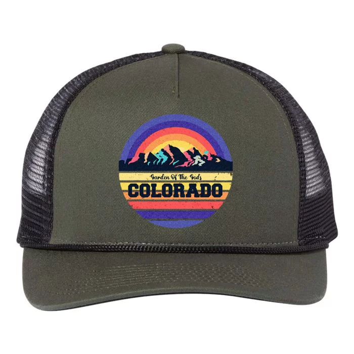 Garden Of The Gods Souvenir Colorado Mountain National Park Retro Rope Trucker Hat Cap