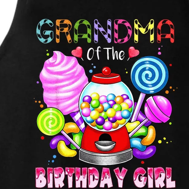 Grandma Of The Birthday Girl Candyland Candy Birthday Party Ladies Tri-Blend Wicking Tank