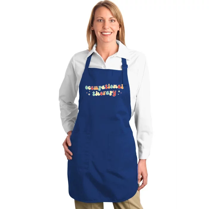 Groovy Occupational Therapy Month Occupational Therapist Great Gift Full-Length Apron With Pocket