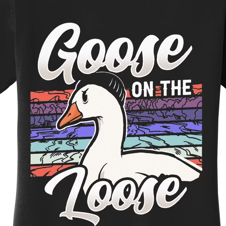 Goose On The Loose Animal Geese Owner Lover Women's T-Shirt