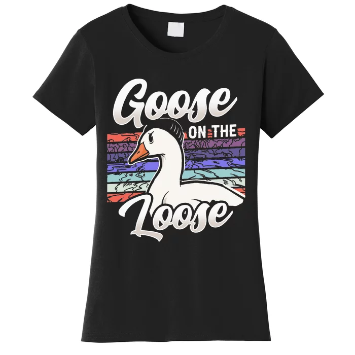 Goose On The Loose Animal Geese Owner Lover Women's T-Shirt