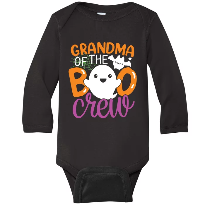 Grandma Of The Boo Crew Halloween Family Matching Baby Long Sleeve Bodysuit