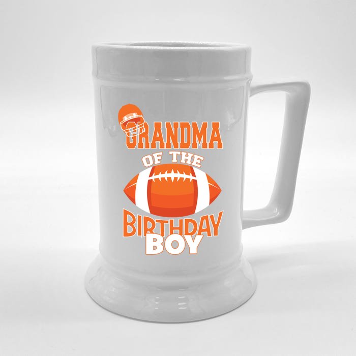 Grandma Of The Birthday American Football Party Gift Front & Back Beer Stein