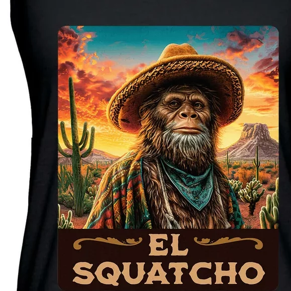 Guardian Of The Desert Bigfoot Sasquatch & El Squatcho Ladies Essential Flowy Tank