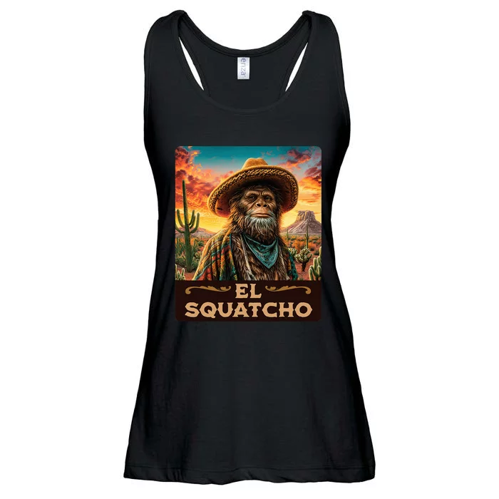 Guardian Of The Desert Bigfoot Sasquatch & El Squatcho Ladies Essential Flowy Tank