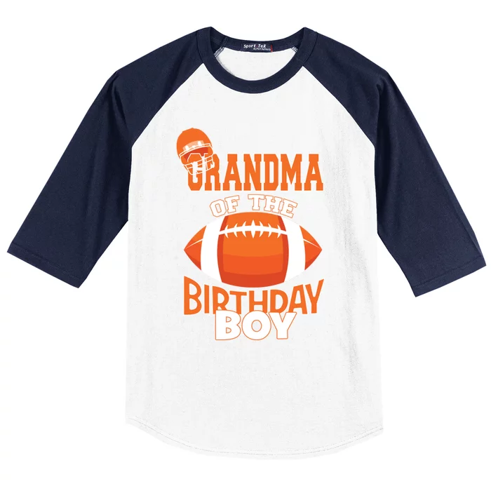 Grandma Of The Birthday American Football Party Great Gift Baseball Sleeve Shirt