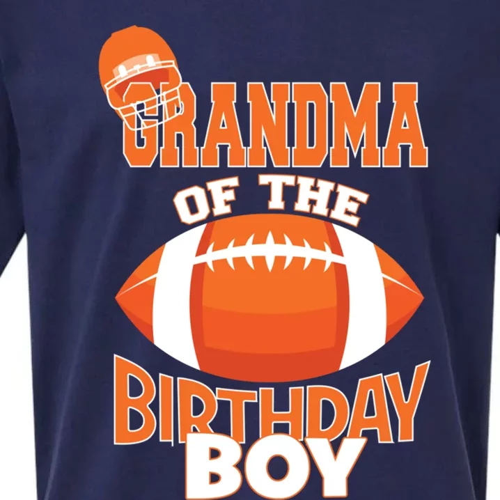 Grandma Of The Birthday American Football Party Great Gift Sueded Cloud Jersey T-Shirt