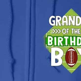 Grandpa Of The Birthday American Football Birthday Gift Full Zip Hoodie