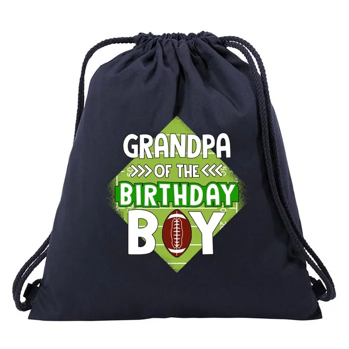 Grandpa Of The Birthday American Football Birthday Gift Drawstring Bag