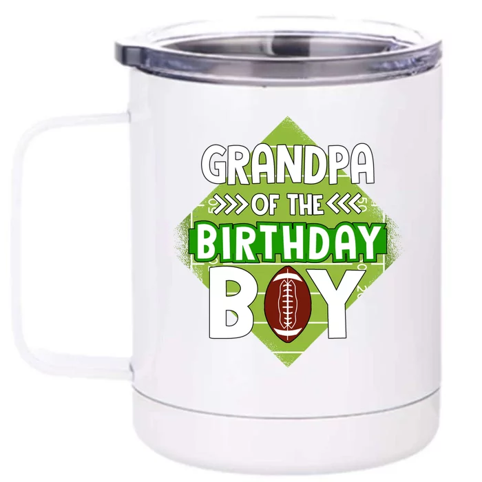 Grandpa Of The Birthday American Football Birthday Gift Front & Back 12oz Stainless Steel Tumbler Cup