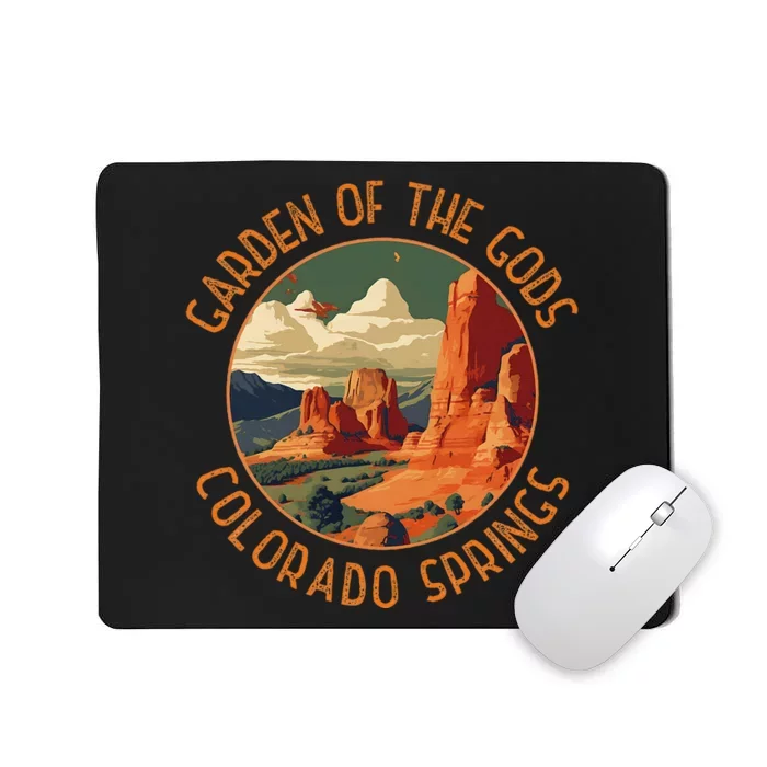 Garden Of The Gods Colorado Springs Distressed Circle Mousepad