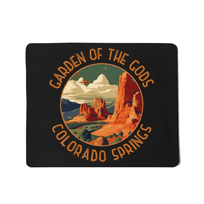 Garden Of The Gods Colorado Springs Distressed Circle Mousepad