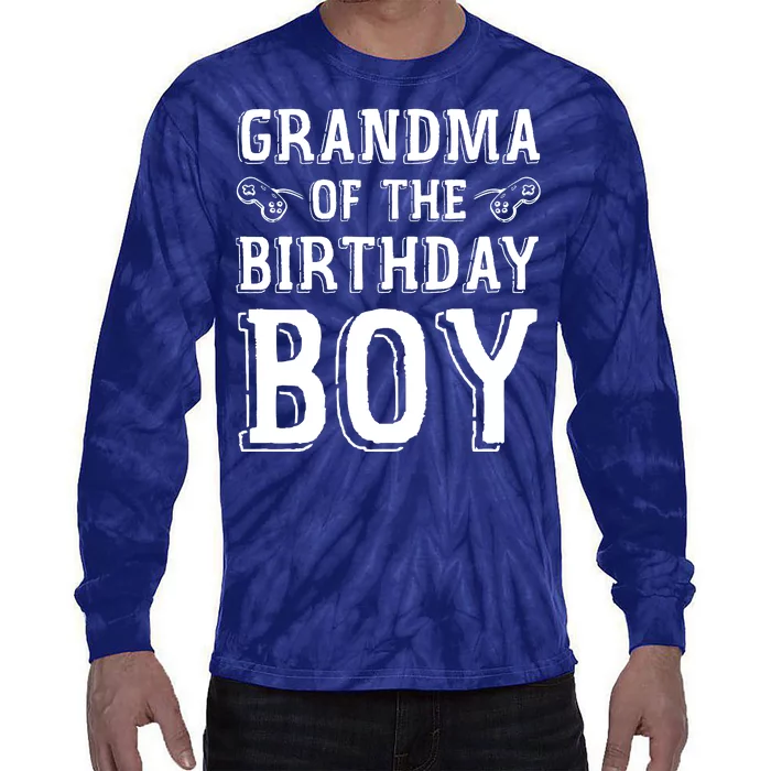 Grandma Of The Birthday Boy Celebration Tie-Dye Long Sleeve Shirt