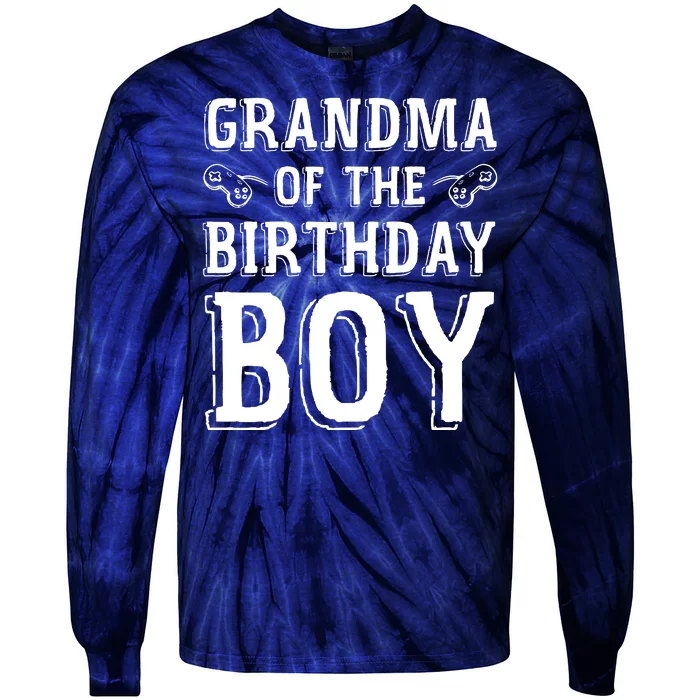 Grandma Of The Birthday Boy Celebration Tie-Dye Long Sleeve Shirt