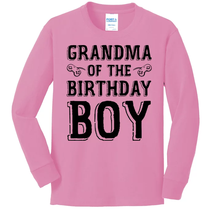 Grandma Of The Birthday Boy Celebration Kids Long Sleeve Shirt